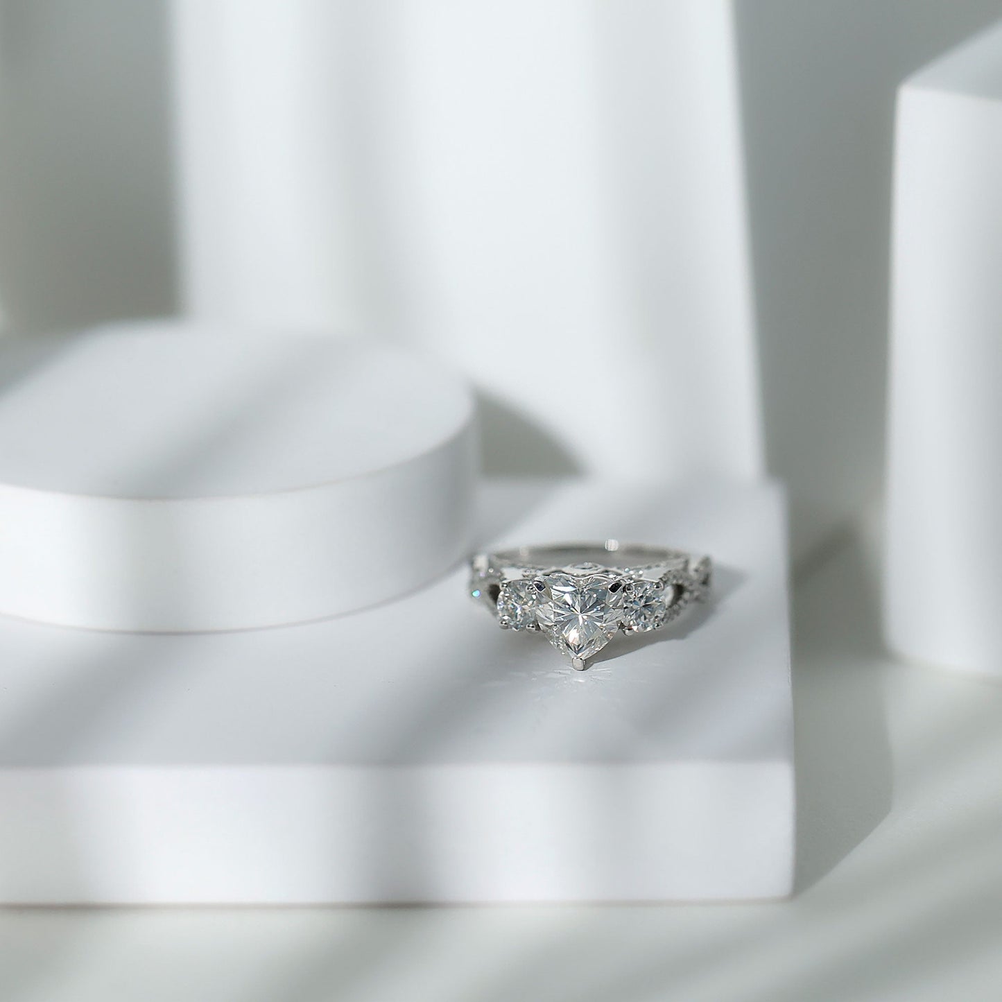 Certified 1.2 Carat Lab Grown Diamond Heart Shaped Engagement Ring