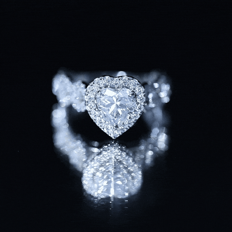 Vintage Inspired Lab Grown Diamond Heart Engagement Ring For Her