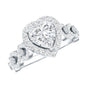 Vintage Inspired Lab Grown Diamond Heart Engagement Ring For Her