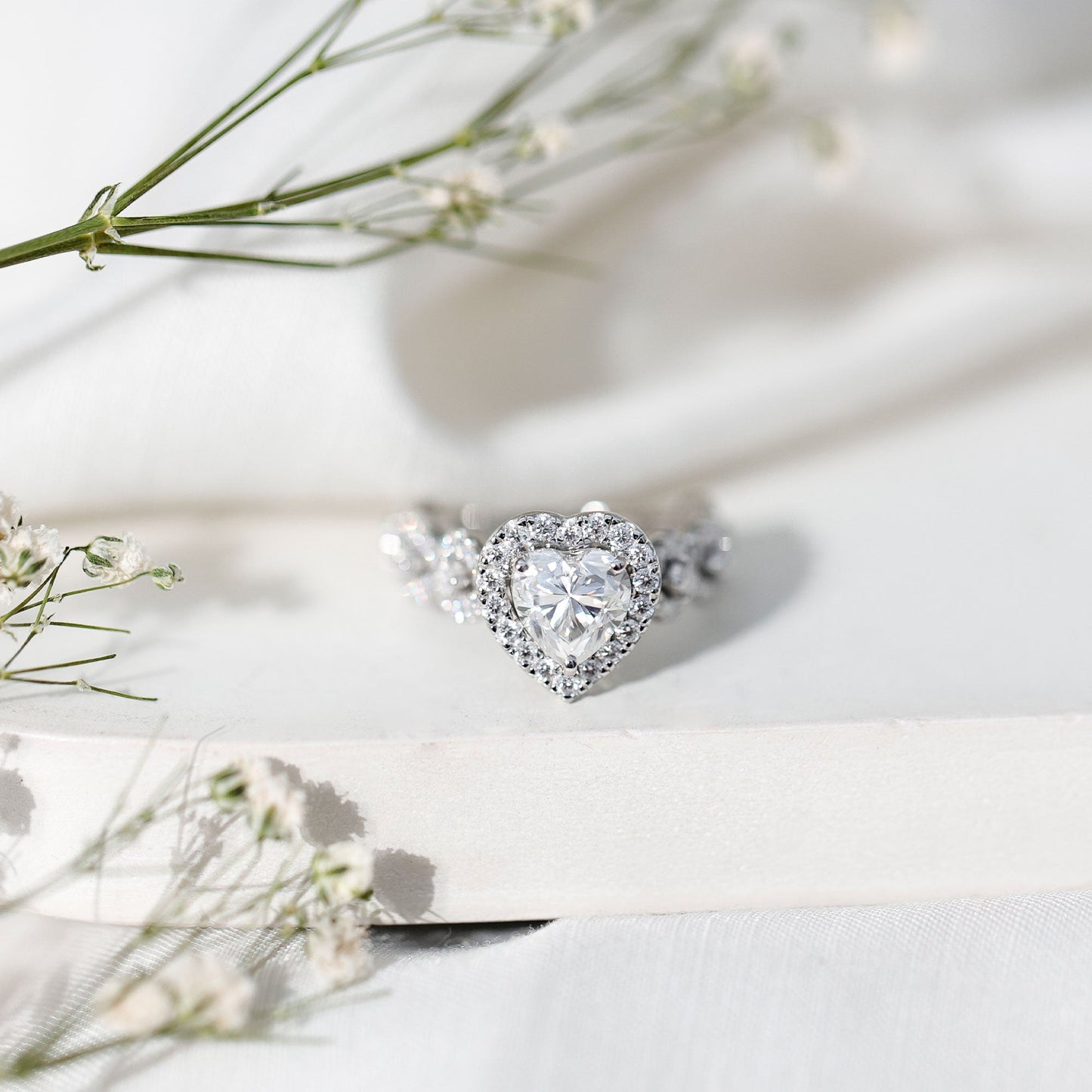 Vintage Inspired Lab Grown Diamond Heart Engagement Ring For Her