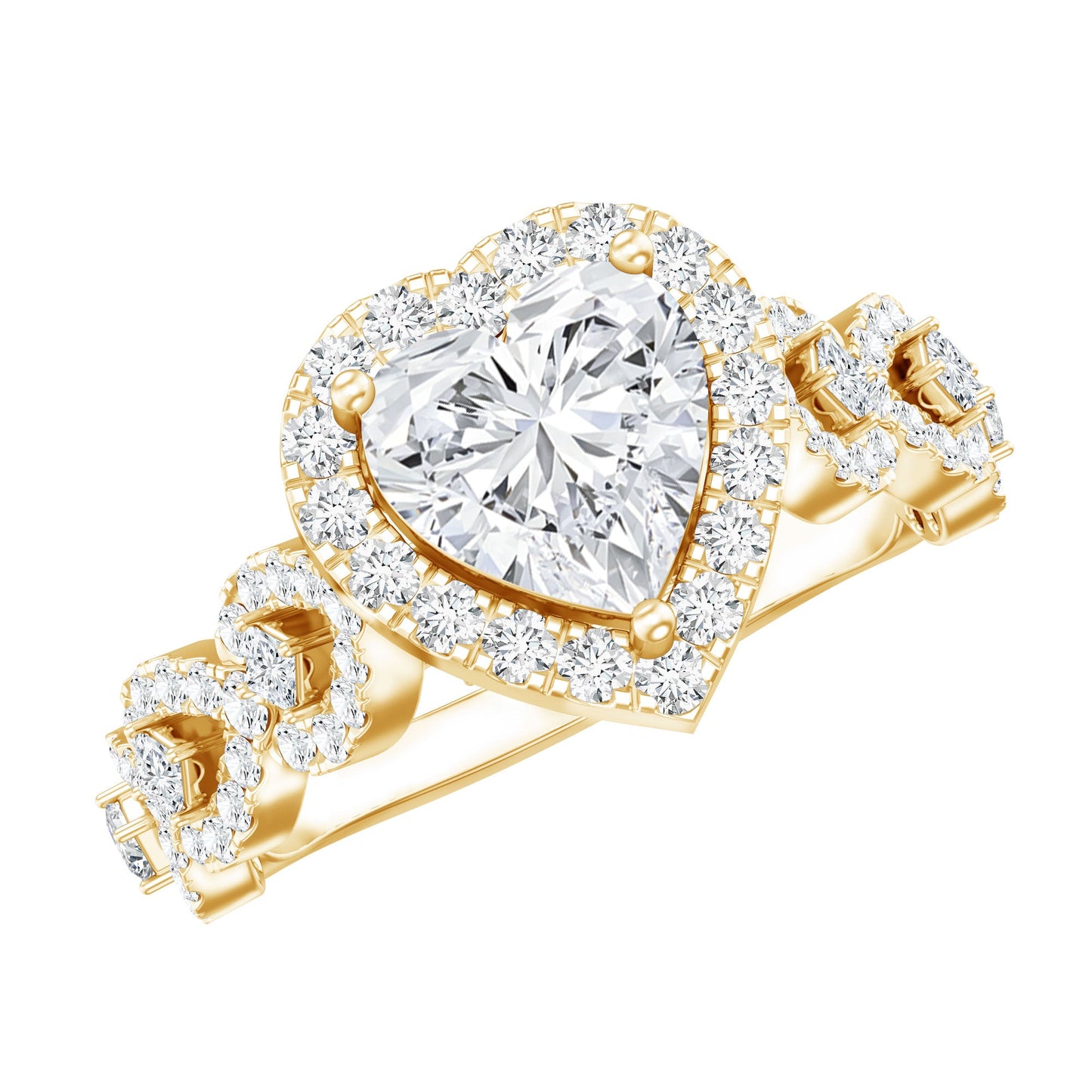 Vintage Inspired Lab Grown Diamond Heart Engagement Ring For Her