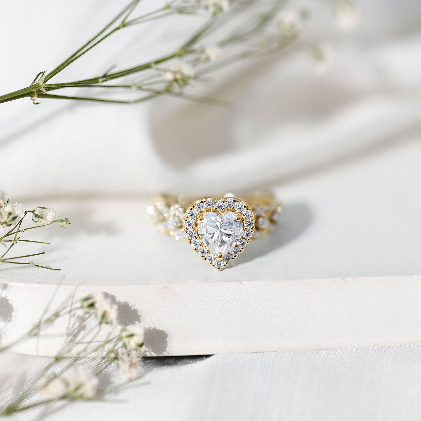 Vintage Inspired Lab Grown Diamond Heart Engagement Ring For Her