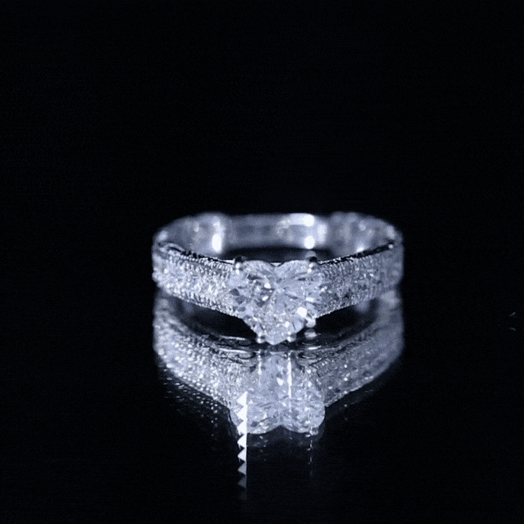 Heart Engagement Ring With Lab Grown Diamonds