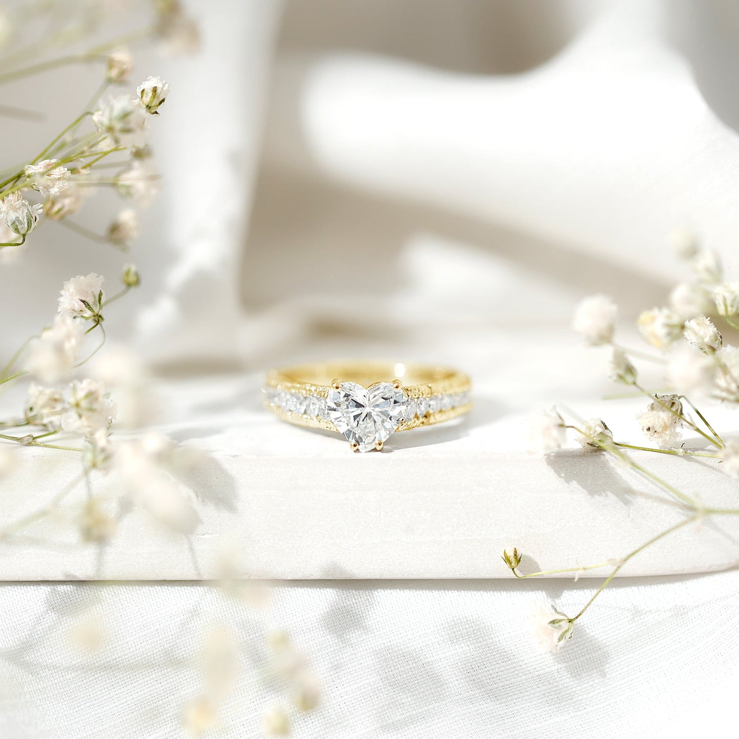 Heart Engagement Ring With Lab Grown Diamonds