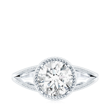 Man Made Diamond Engagement Ring With Split Shank