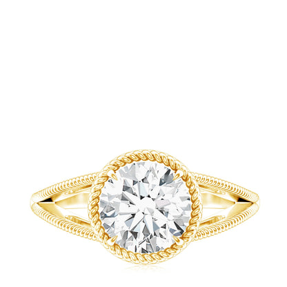 Man Made Diamond Engagement Ring With Split Shank