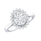 Oval Cut Lab Grown Diamond Halo Engagement Ring in Bezel Setting