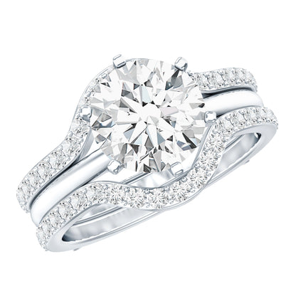 Lab Created Diamond Engagement Ring with Ring Guard