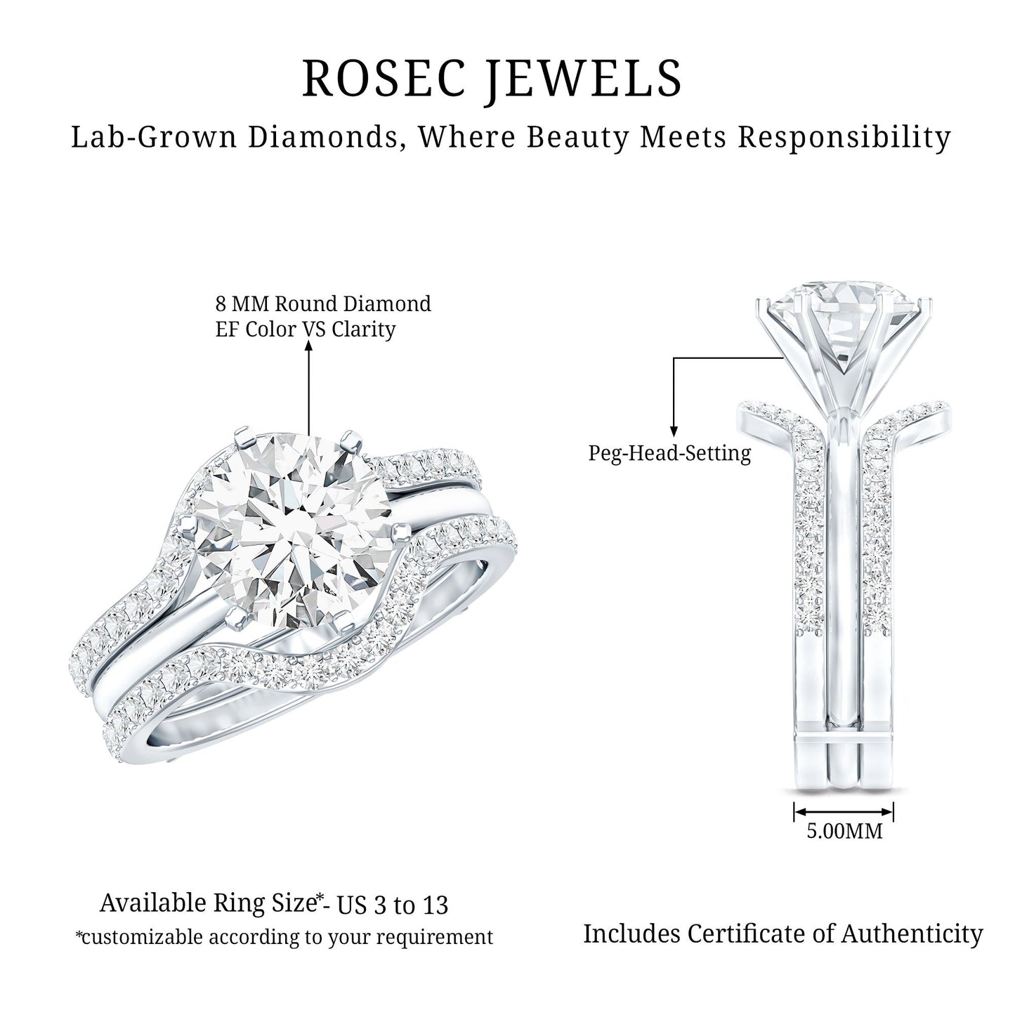 Lab Created Diamond Engagement Ring with Ring Guard