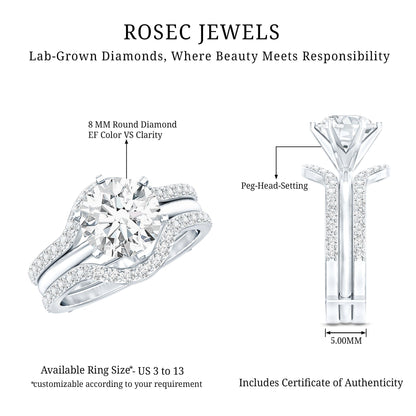 Lab Created Diamond Engagement Ring with Ring Guard