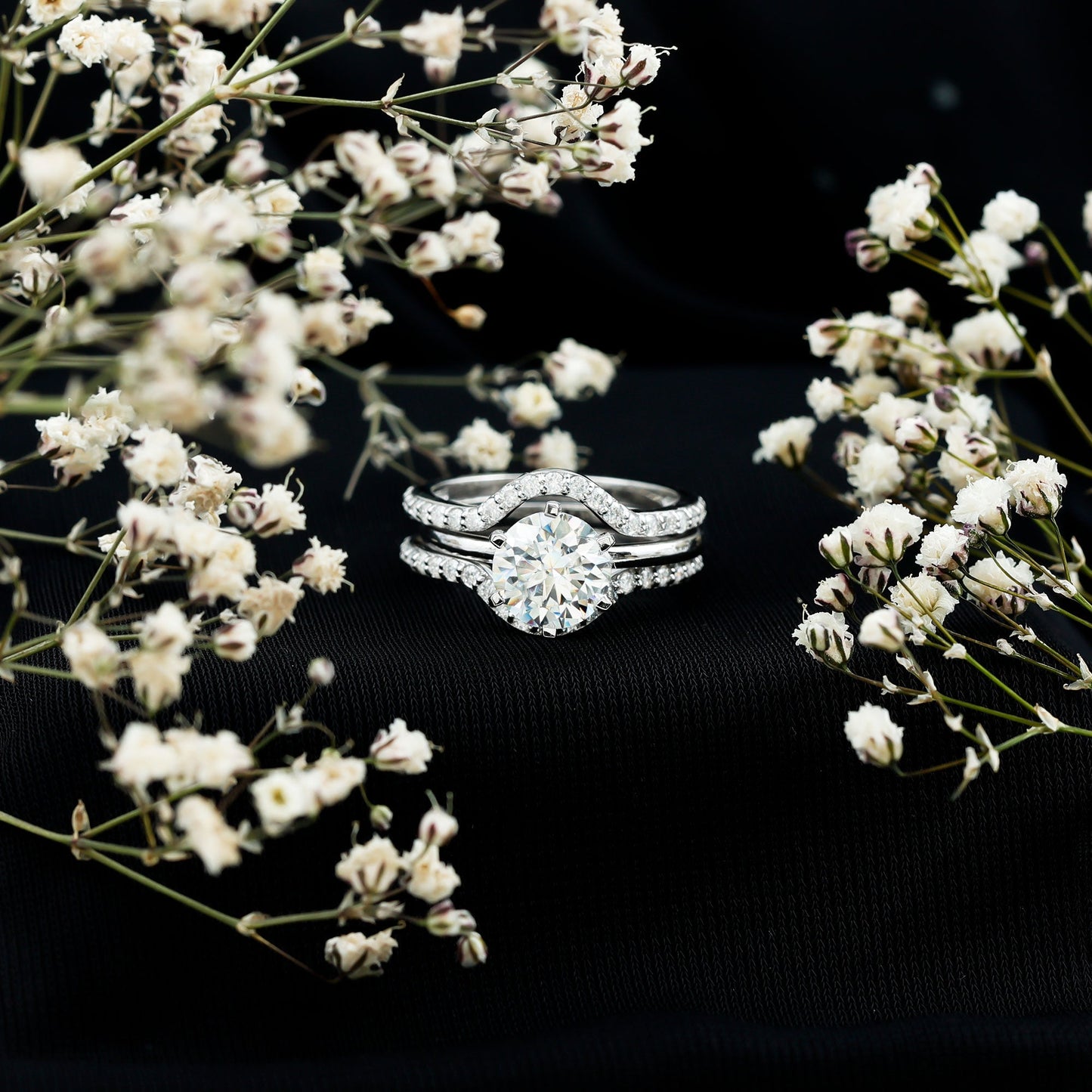 Lab Created Diamond Engagement Ring with Ring Guard