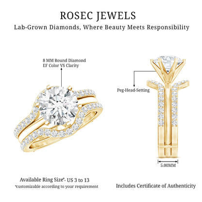 Lab Created Diamond Engagement Ring with Ring Guard
