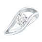 Certified 0.98 Carat Lab Created Diamond Round Engagement Ring in Tension Setting