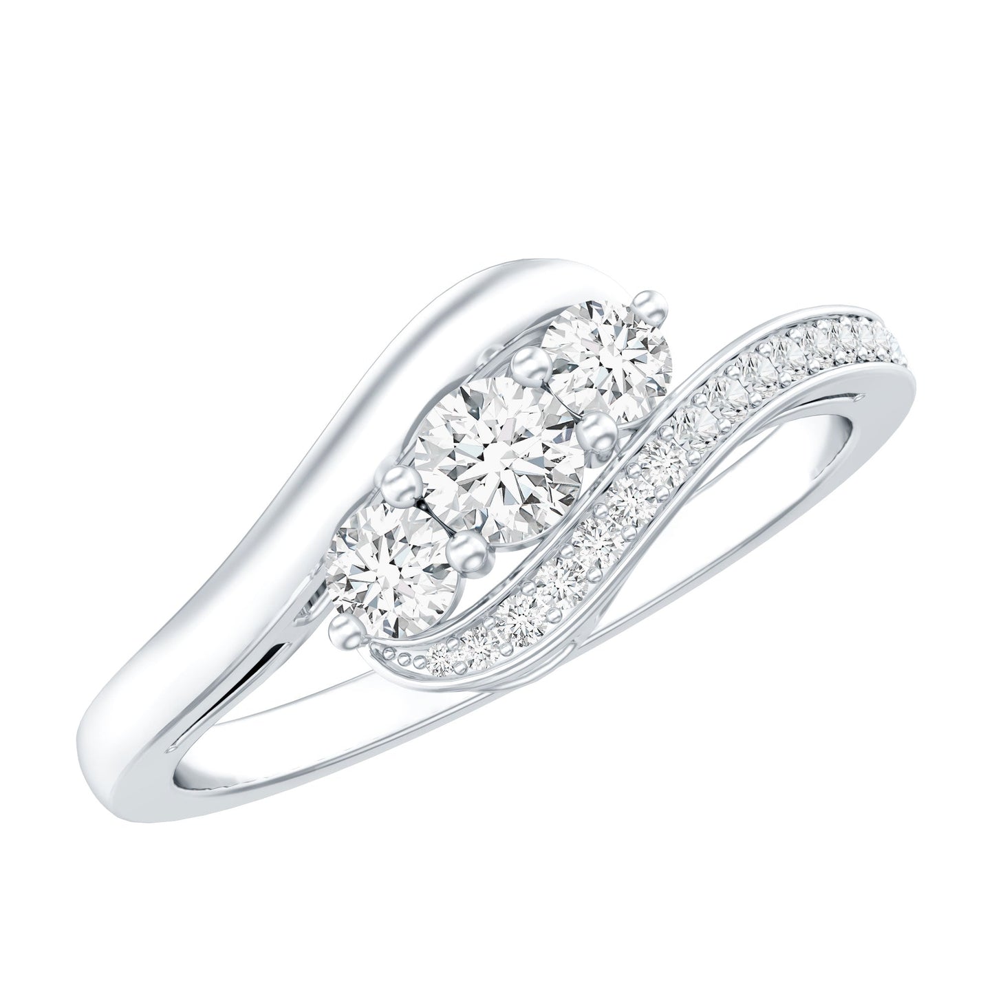 Certified Diamond 3 Stone Promise Ring