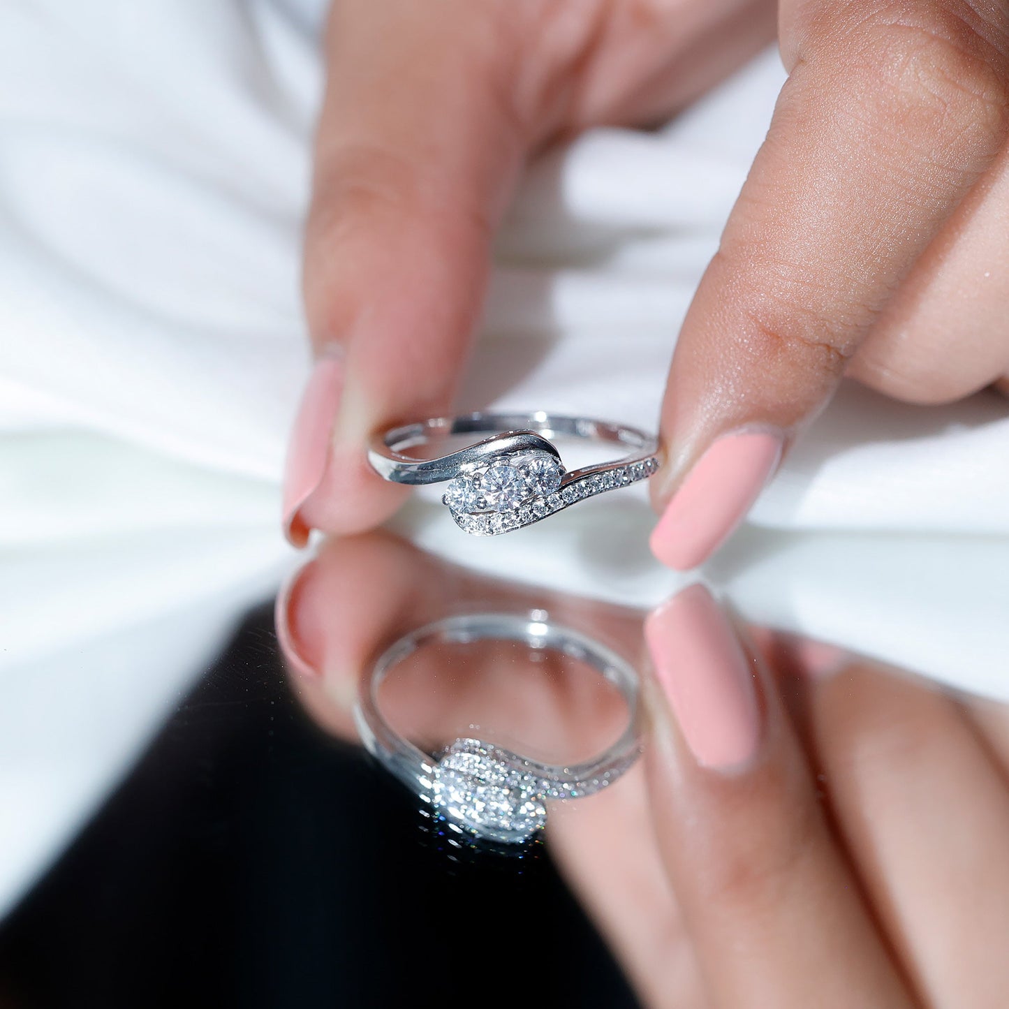 Certified Diamond 3 Stone Promise Ring