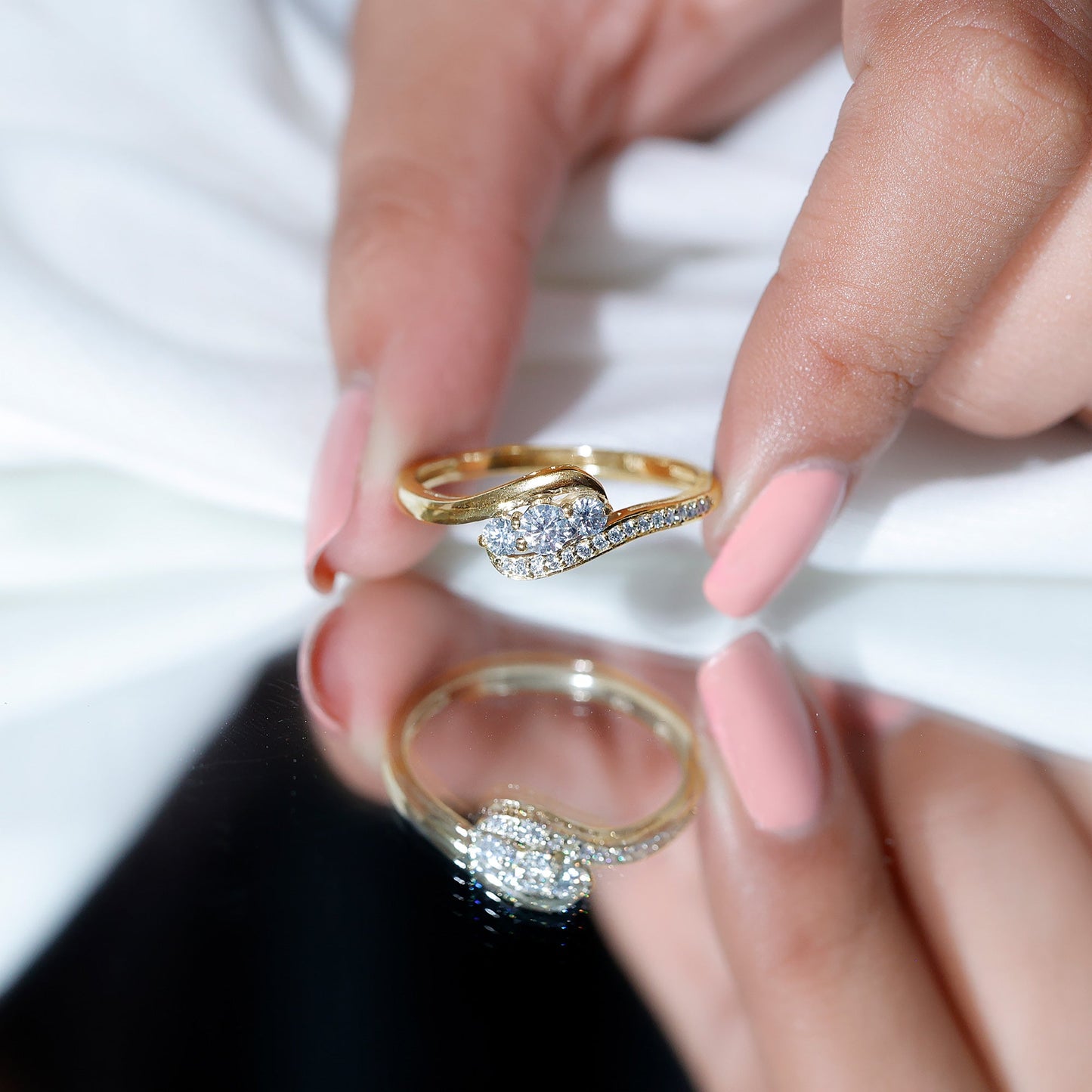 Certified Diamond 3 Stone Promise Ring