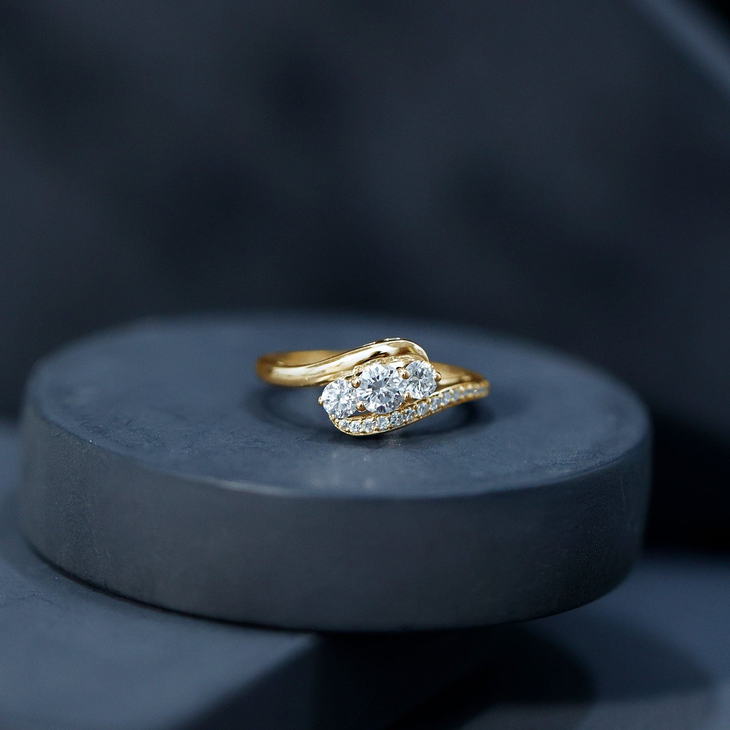 Certified Diamond 3 Stone Promise Ring