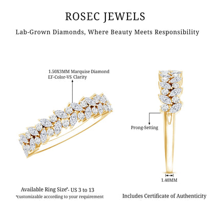 Certified Lab Grown Diamond Marquise Wedding Band