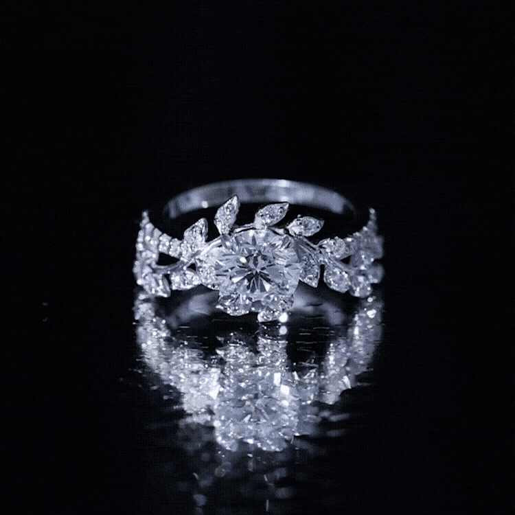 Round Cut 1.2 Carat Lab Grown Diamond Flower Engagement Ring