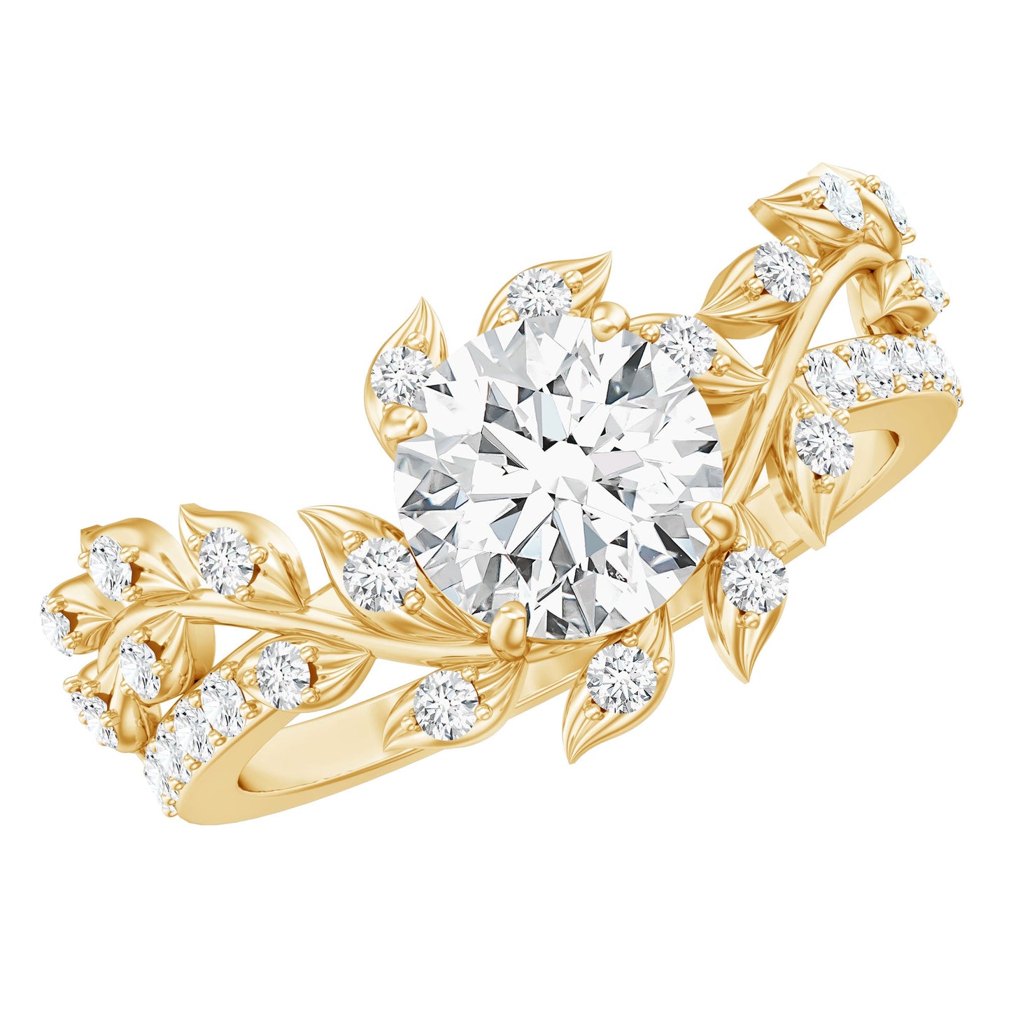 Round Cut 1.2 Carat Lab Grown Diamond Flower Engagement Ring