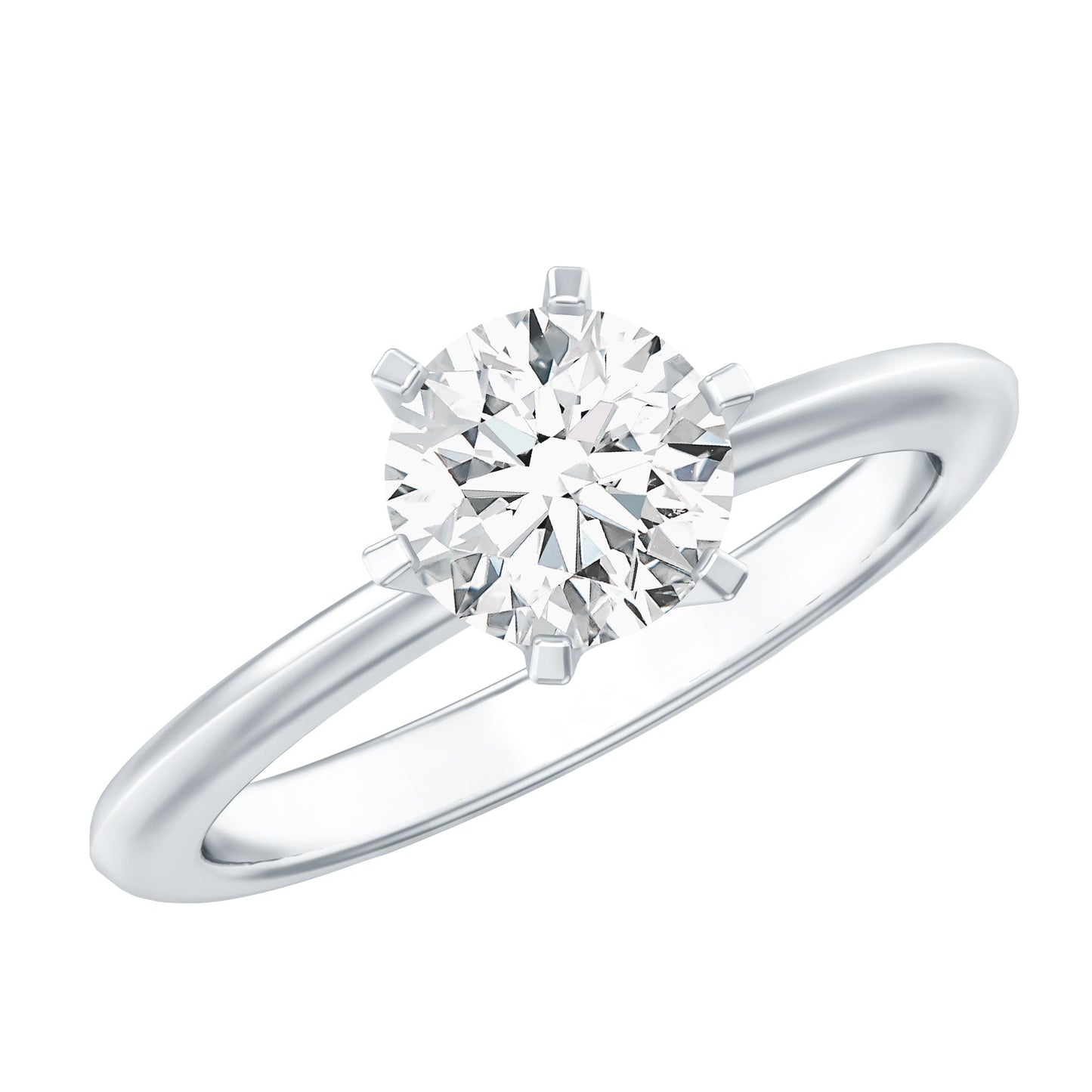 Brilliant Cut 1.2 Carat Lab Grown Diamond Solitaire Engagement Ring With 6 Prongs