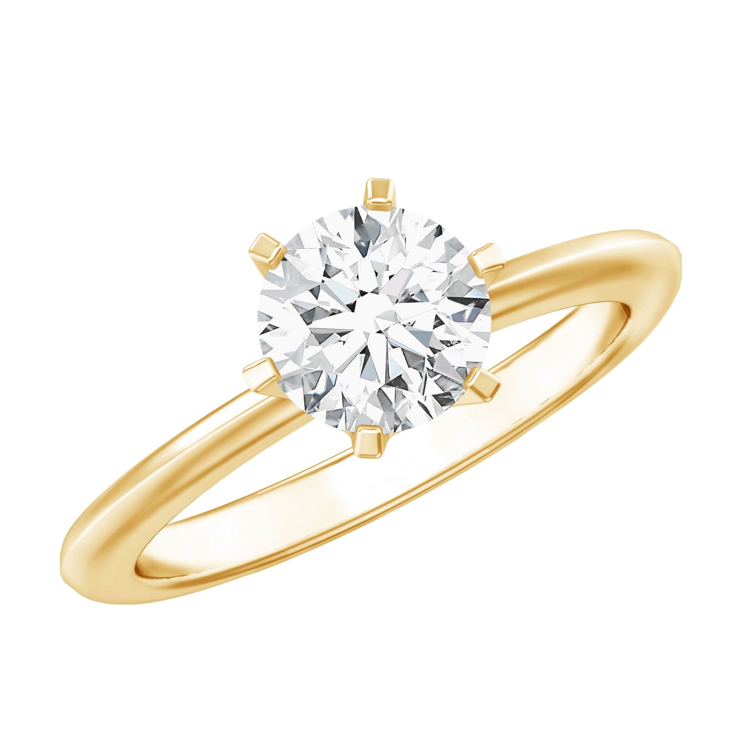 Brilliant Cut 1.2 Carat Lab Grown Diamond Solitaire Engagement Ring With 6 Prongs