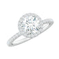 Certified Brilliant Cut Diamond Halo Engagement Ring With Side Stones