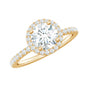 Certified Brilliant Cut Diamond Halo Engagement Ring With Side Stones