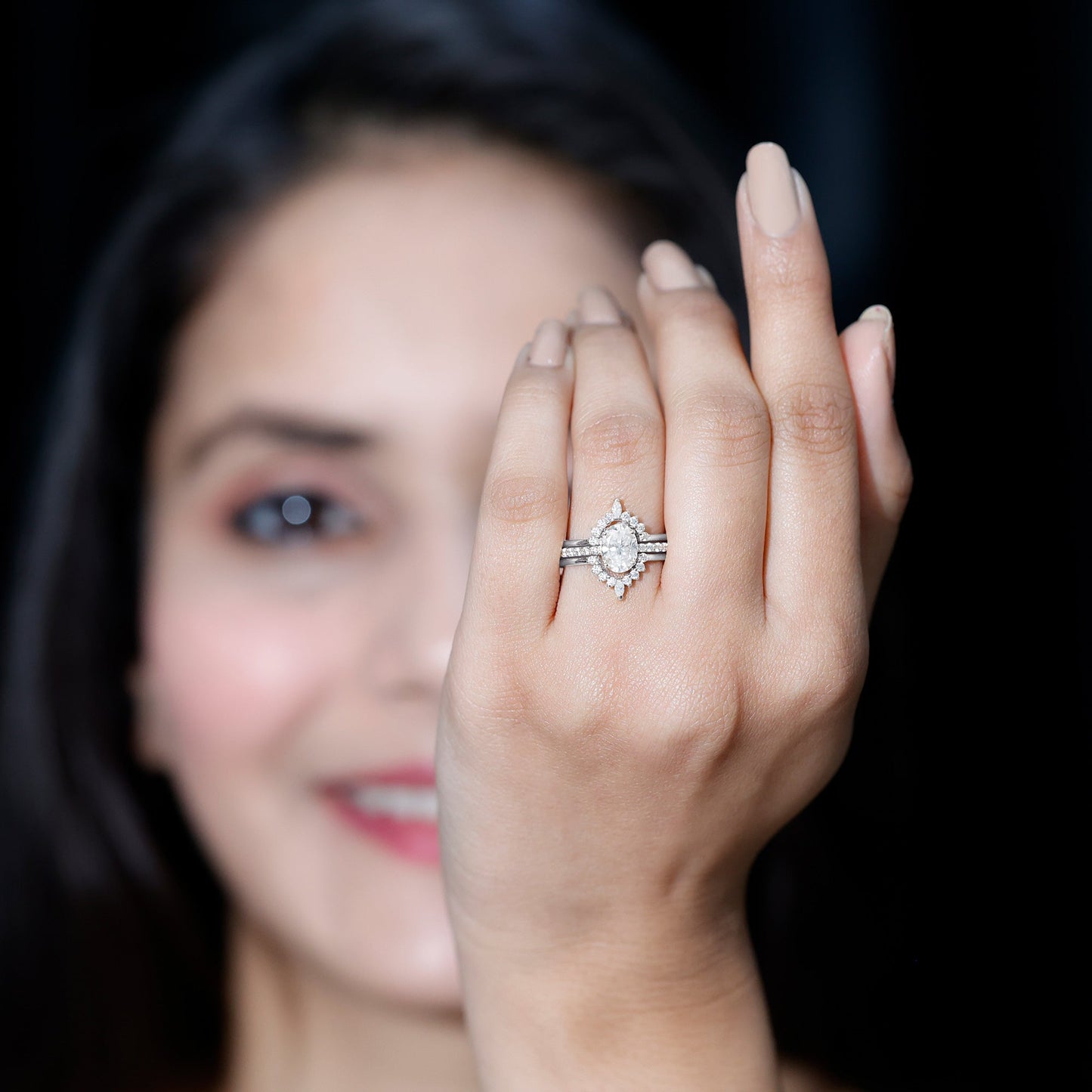 Certified 1.2 Carat Lab Grown Diamond Vintage Engagement Ring Set With 3 Pieces