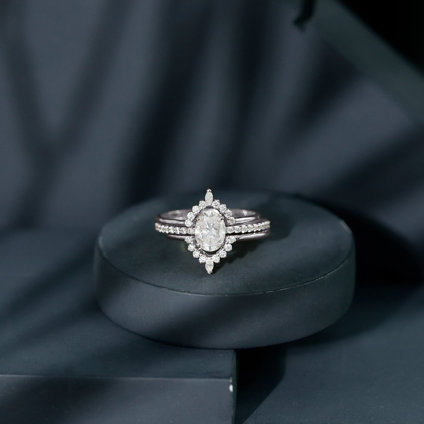 Certified 1.2 Carat Lab Grown Diamond Vintage Engagement Ring Set With 3 Pieces