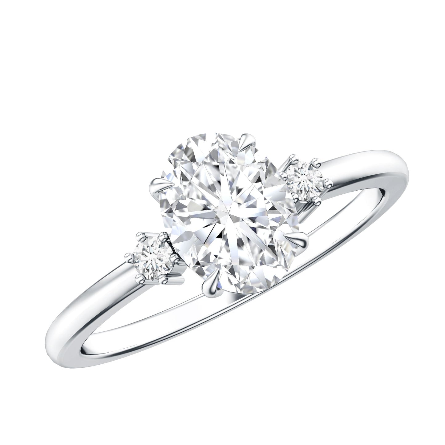 Certified 1 Carat Oval Lab Grown Diamond Engagement Ring for Women