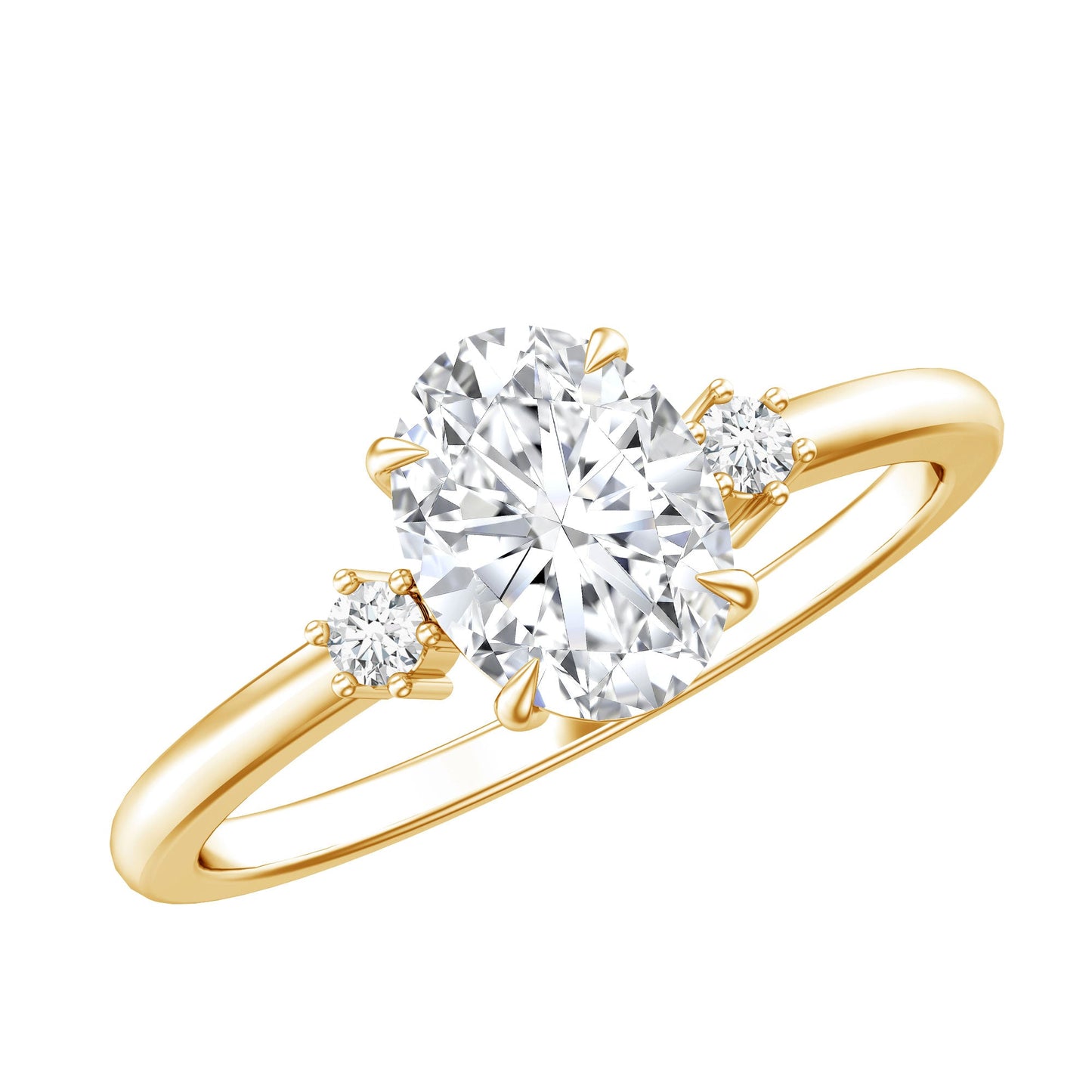 Certified 1 Carat Oval Lab Grown Diamond Engagement Ring for Women