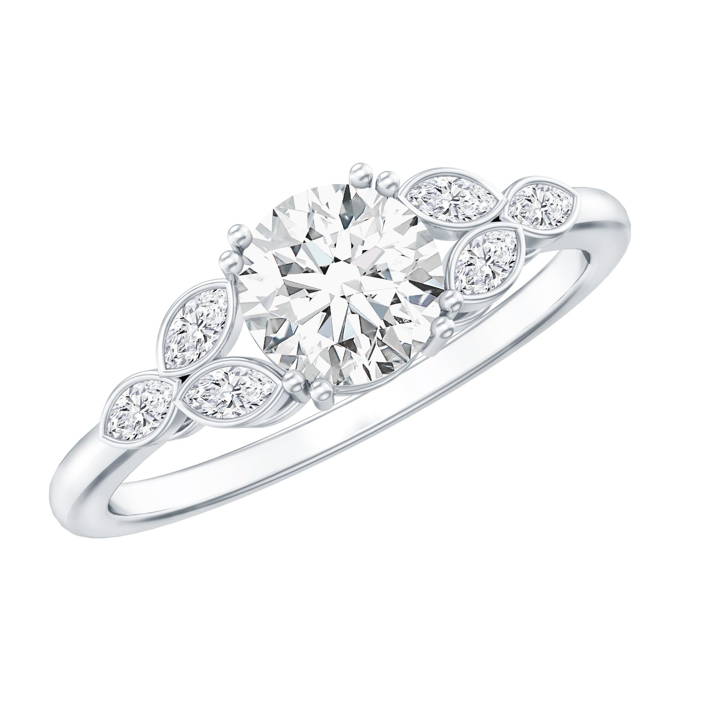 Certified 0.9 Carat Round Diamond Promise Engagement Ring For Her