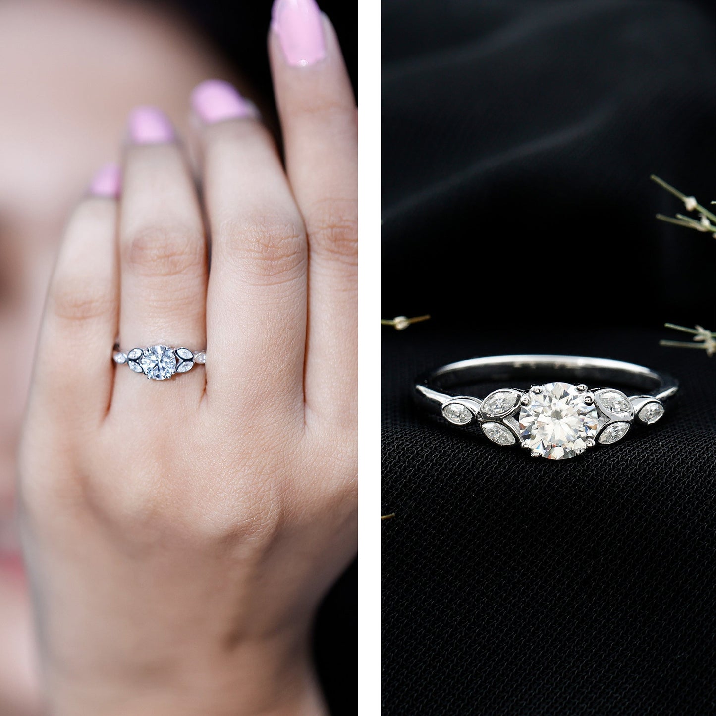 Certified 0.9 Carat Round Diamond Promise Engagement Ring For Her