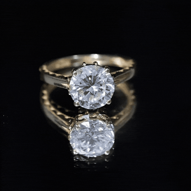 Lab Grown Diamond 2 Carat Round Engagement Ring With Certificate