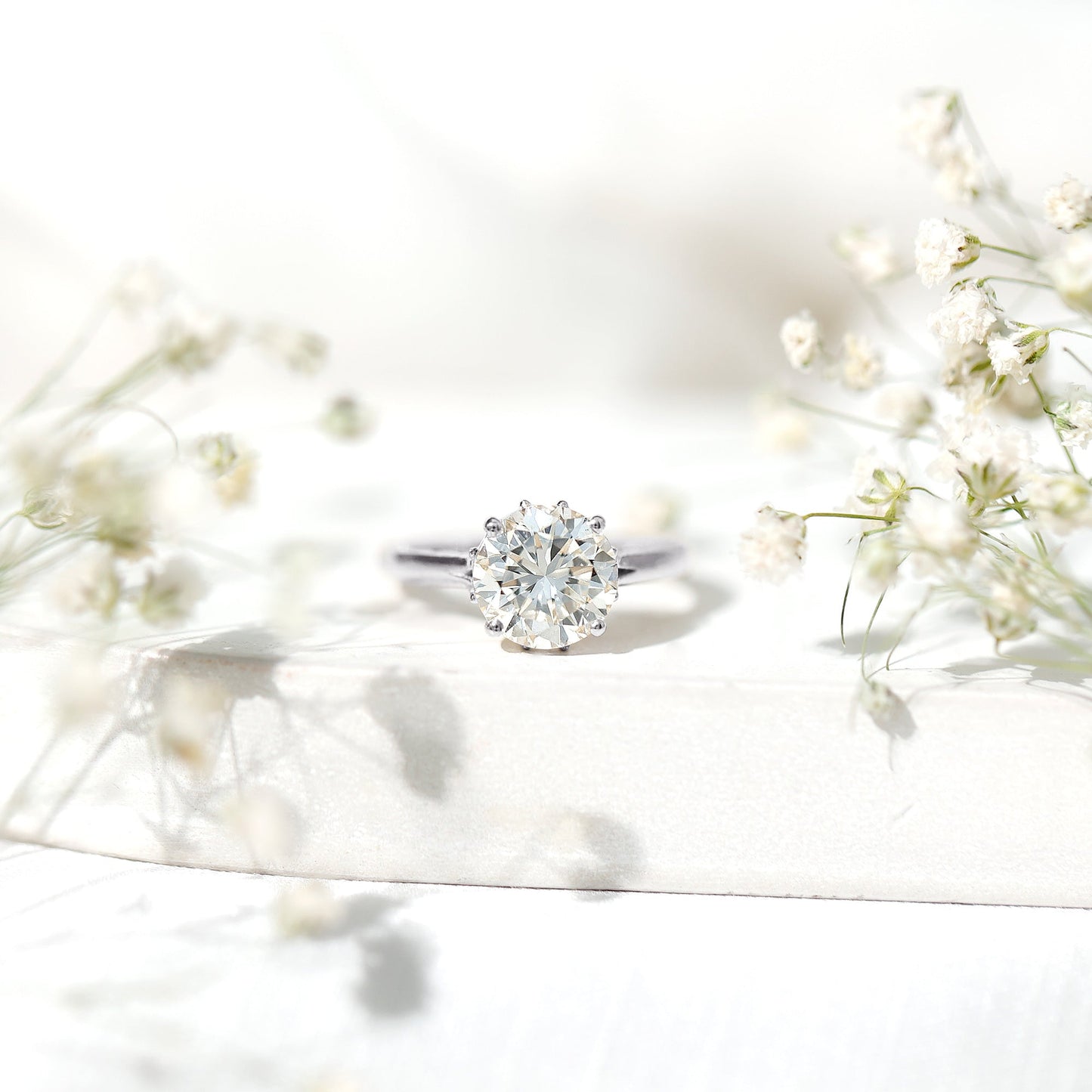 Lab Grown Diamond 2 Carat Round Engagement Ring With Certificate
