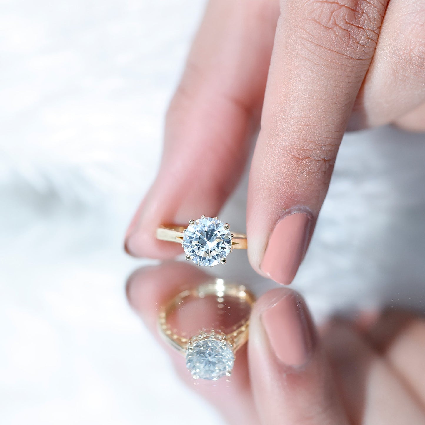 Lab Grown Diamond 2 Carat Round Engagement Ring With Certificate