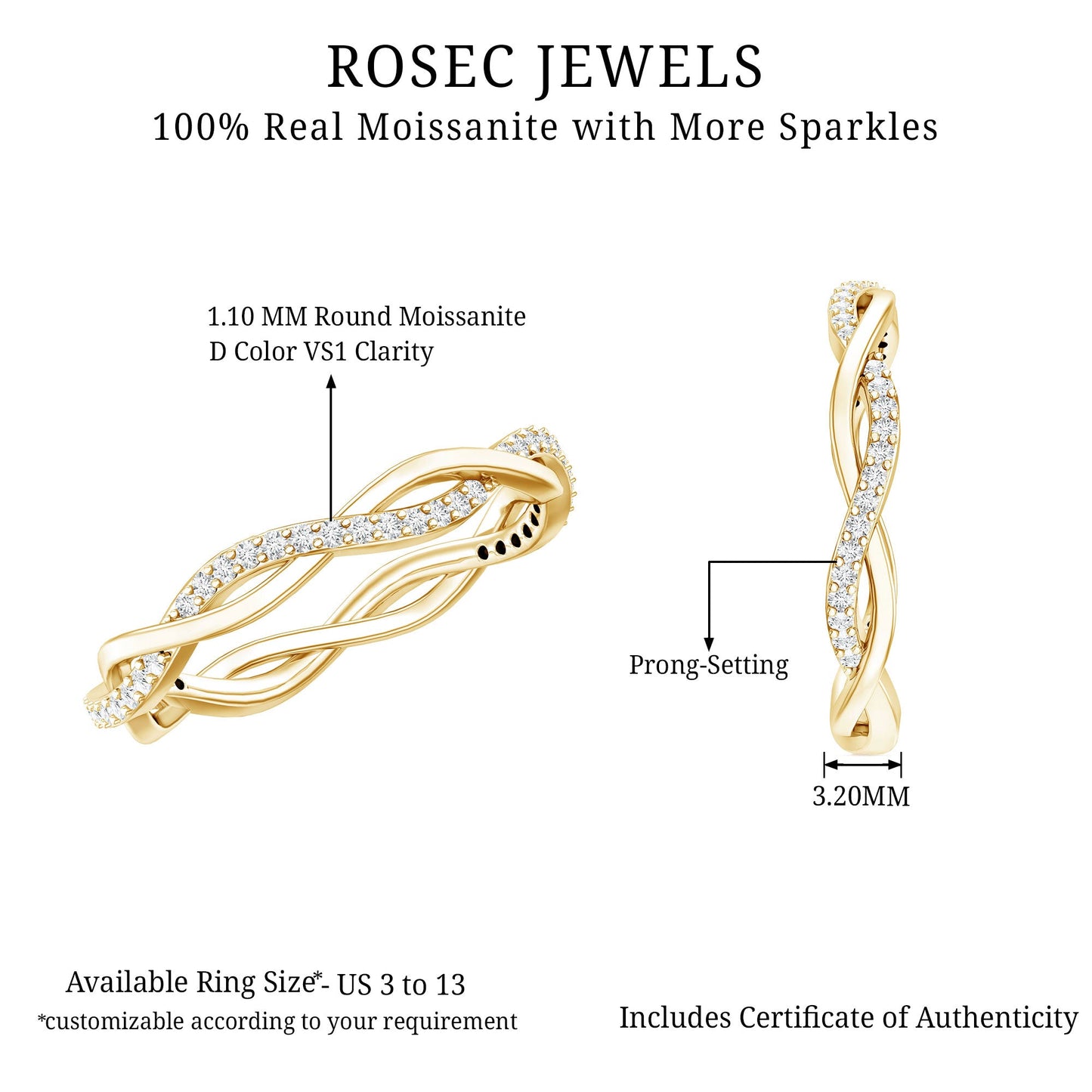 Lab Grown Diamond Braided Wedding Ring For Women