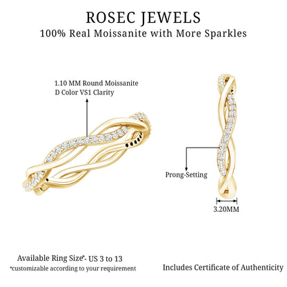 Lab Grown Diamond Braided Wedding Ring For Women