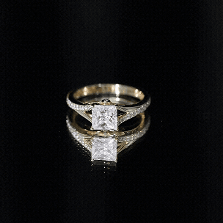 Princess Cut Engagement Ring for Women With Lab Created Diamond