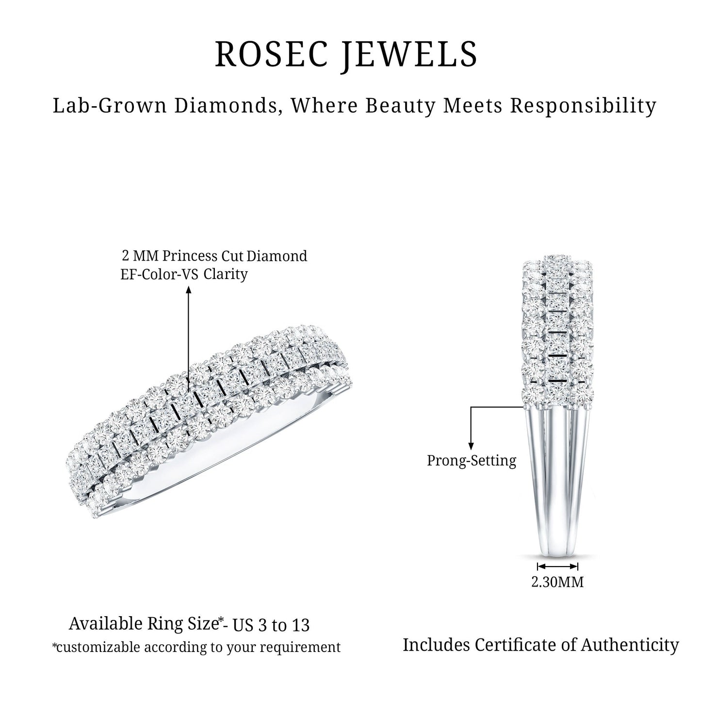 Half Eternity Lab Grown Diamond Wedding Band
