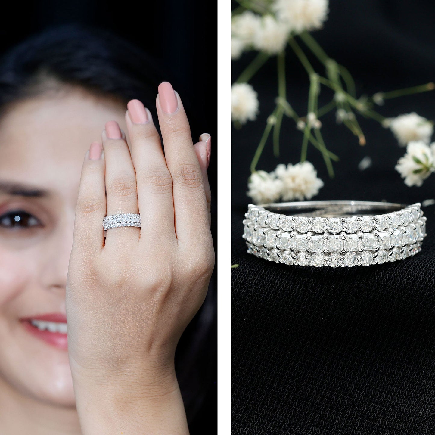 Half Eternity Lab Grown Diamond Wedding Band