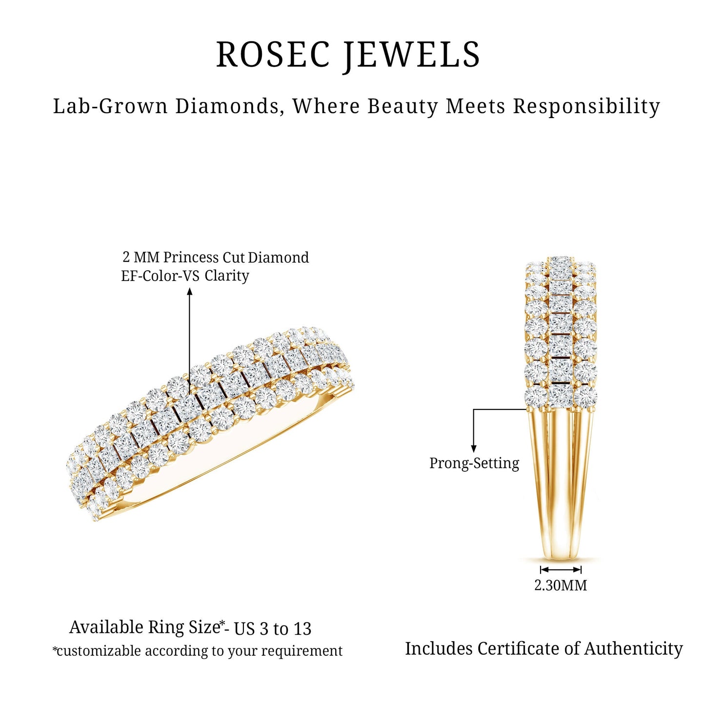 Half Eternity Lab Grown Diamond Wedding Band