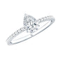 0.6 Carat Pear Cut Man Made Diamond Engagement Ring
