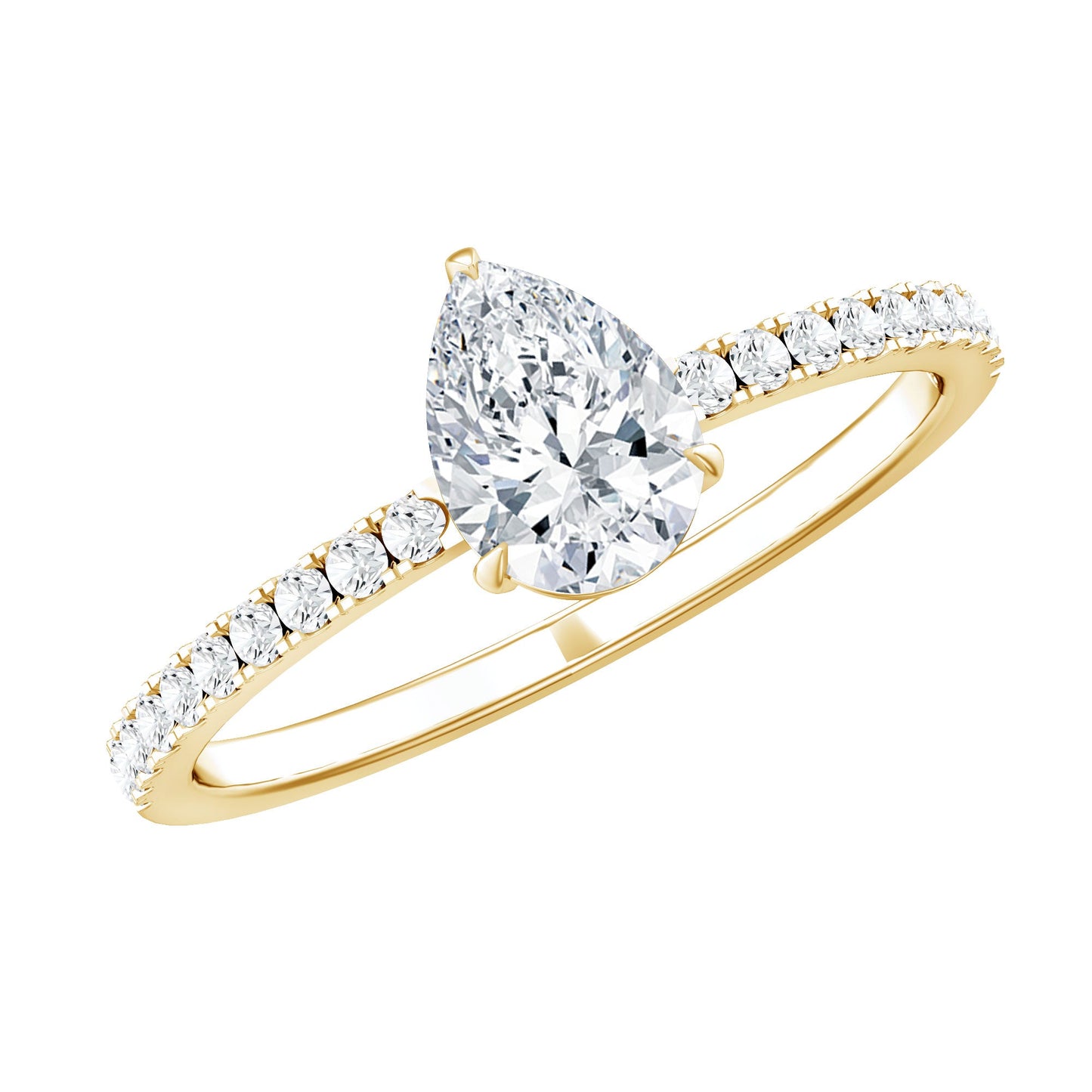0.6 Carat Pear Cut Man Made Diamond Engagement Ring