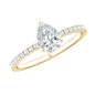 0.6 Carat Pear Cut Man Made Diamond Engagement Ring