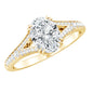 Oval Brilliant Cut Lab Diamond Engagement Ring with Split Shank