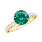 Womens Lab Grown Emerald Engagement Ring with Diamonds