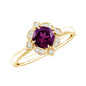 Vintage Style Rhodolite Garnet and Diamond Engagement Ring
