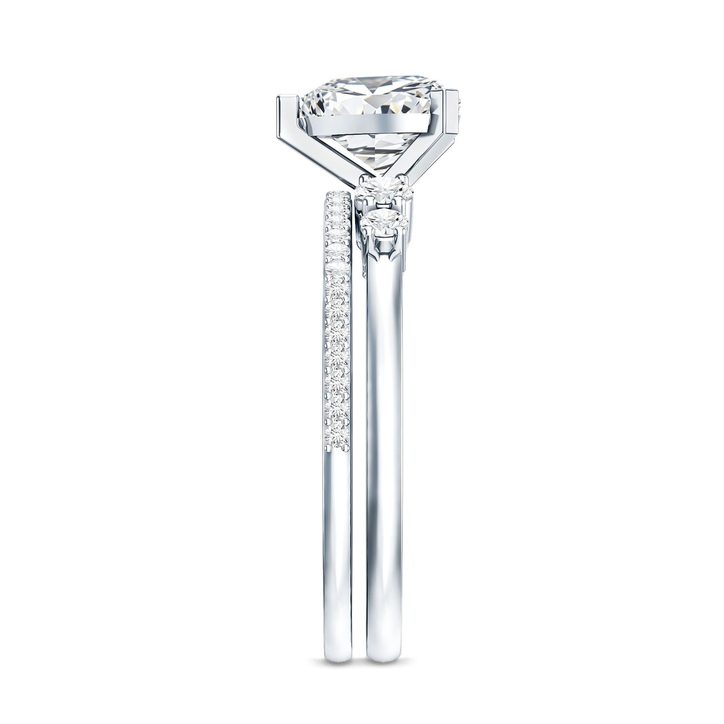 1.2 Carat Certified Lab Grown Diamond Heart Bridal Ring Set